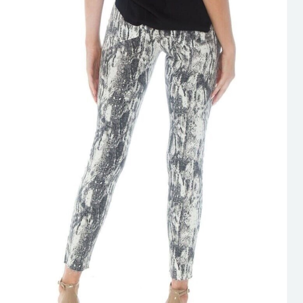 Revolve Pistola Snake Skin Print Raw Hem Jeans Size 28 NWT!